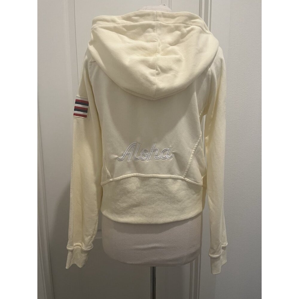 Powerhouse Gym Maui Crop Hoodie Thumb Holes Medium Embroidery Gorpcore Yellow - Picture 6 of 9